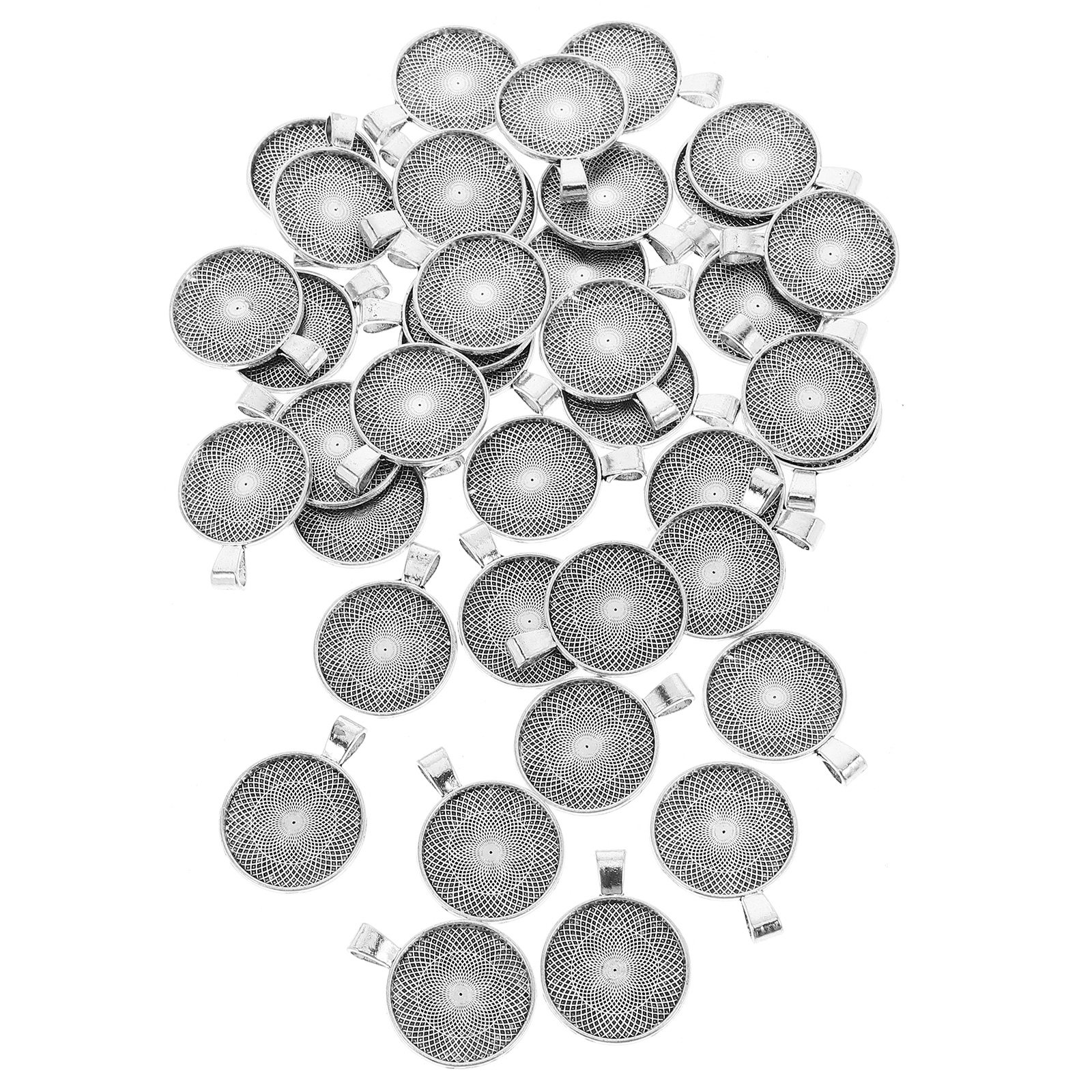 40Pcs Round Pendant Bezels Fla - Embellishment Crafts avis et prix