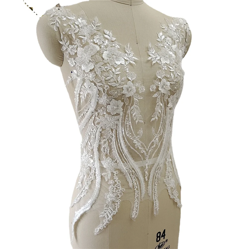 New Beaded Sequins Lace Mirror - Applique Patch Flower avis et prix