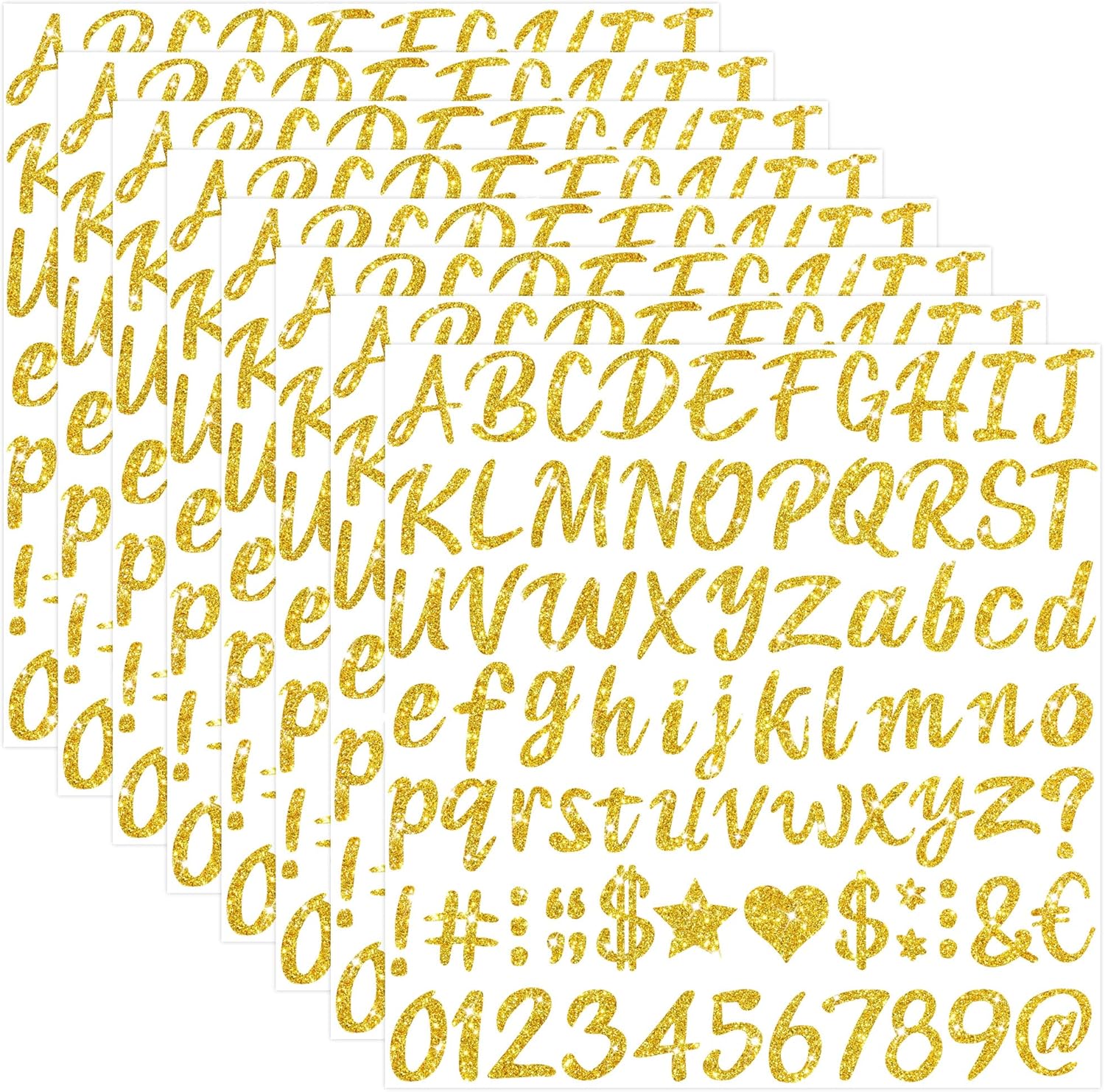 664 Pcs/8Sheets Gold Glitter A - Glitter Vinyl Roll avis et prix