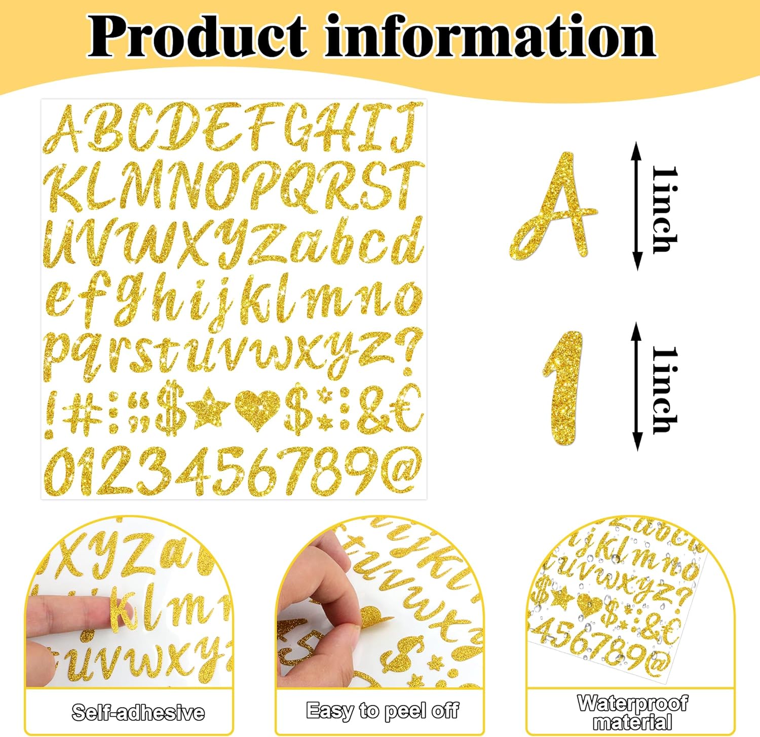 664 Pcs/8Sheets Gold Glitter A - Glitter Vinyl Roll avis et prix