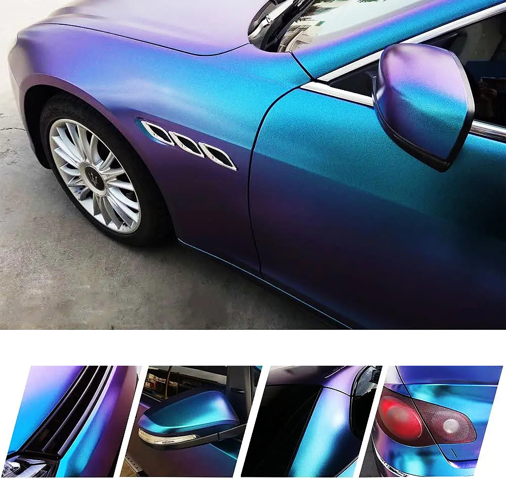 Matte Purple Blue Pearl Glitte - Glitter Vinyl Roll avis et prix