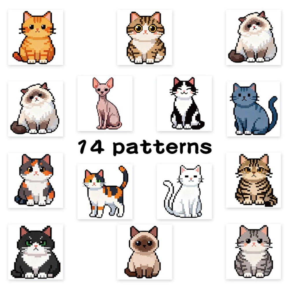 500 Pcs/Roll Cute Pixel Cat St - Craft Embellishment World avis et prix