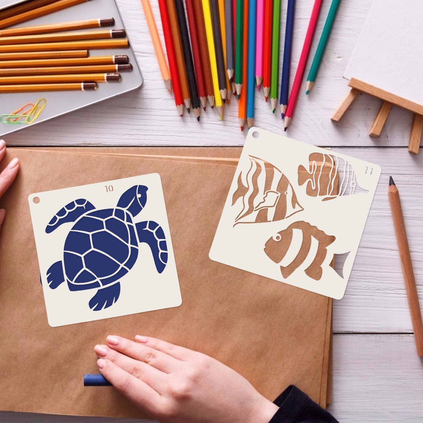 16pcs Ocean World Painting Tem - Craft Embellishment World avis et prix