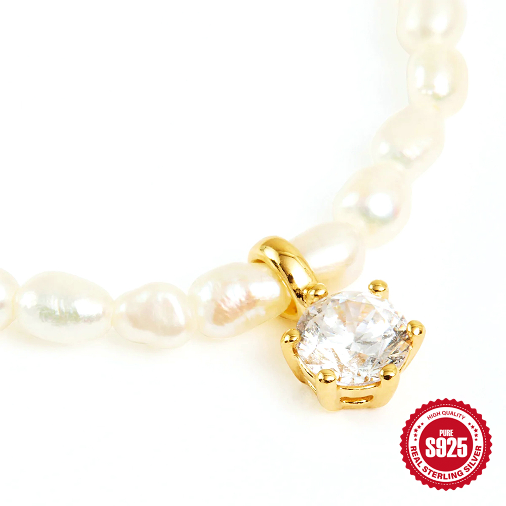 BOAKO Pearl Necklace Silver 92 - Pearl Trim Chain avis et prix