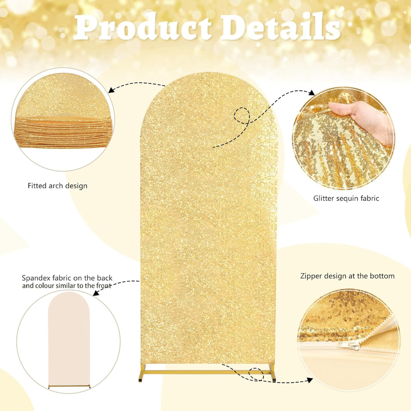 4 Colors 7 Sizes Sequin Arch F - Sequin Fabric Panel avis et prix