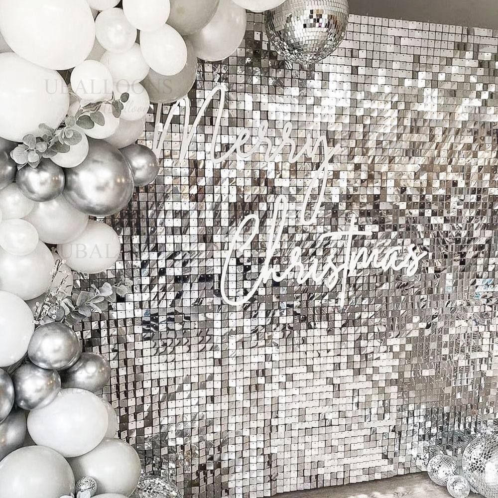 Silver Sequin Wall Backdrop Pa - Sequin Fabric Panel avis et prix
